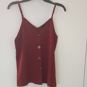 Chic Burgundy Button-Front Camisole